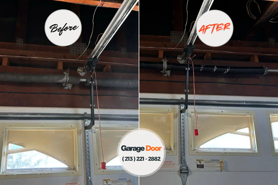 Before and after: garage door repair Loveland, CO